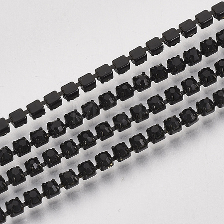 Electrophoresis Iron Rhinestone Strass Chains CHC-Q009-SS12-B01-1