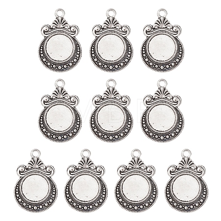 Tibetan Style Zine Alloy Pendant Cabochon Settings PALLOY-YW0001-72AS-1