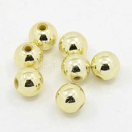 Plating Plastic Acrylic Round Beads PACR-L003-12mm-LG-1
