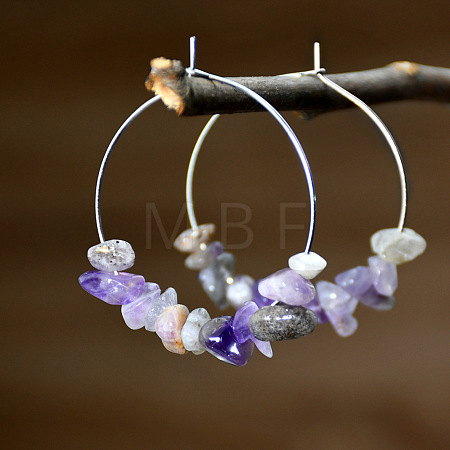Alloy Hoop Earrings WGA158A-05-1