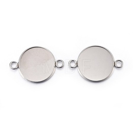 Tarnish Resistant 304 Stainless Steel Cabochon Connector Settings STAS-F191-15P-H-1