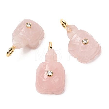 Natural Rose Quartz Carved Pendants G-H357-03G-13-1