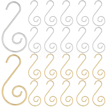 200Pcs 2 Colors Iron S-Hook Clasps FIND-SP0002-32-1