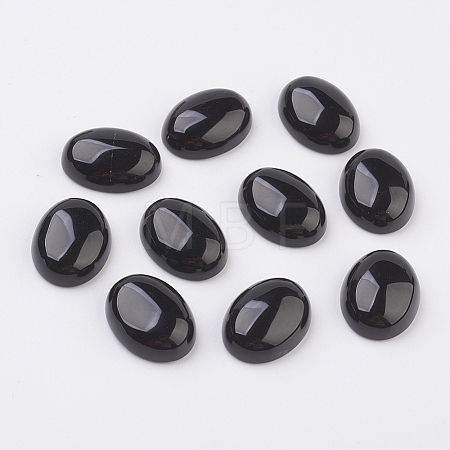 Natural Obsidian Flat Back Cabochons X-G-G741-18x25mm-20-1