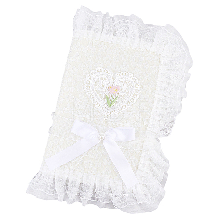 Polyester Lace Book Covers OFST-WH0002-59A-1