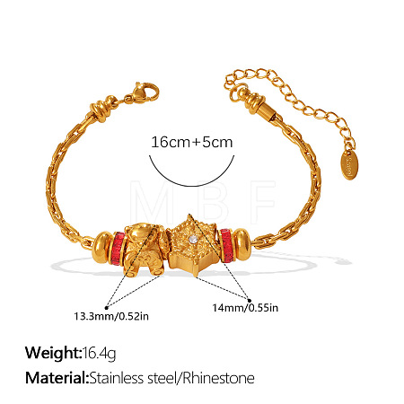 304 Stainless Steel & Cubic Zirconia Link Bracelets WG7FB07-06-1