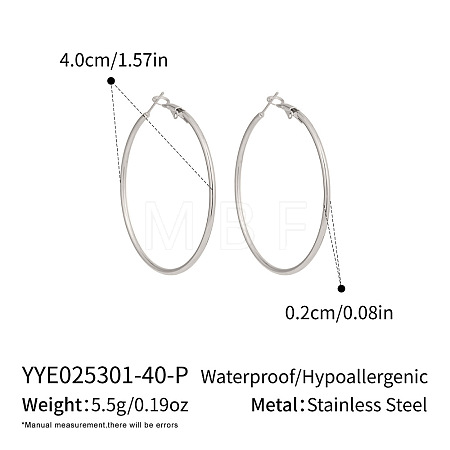 304 Stainless Steel Hoop Earrings OC2065-10-1