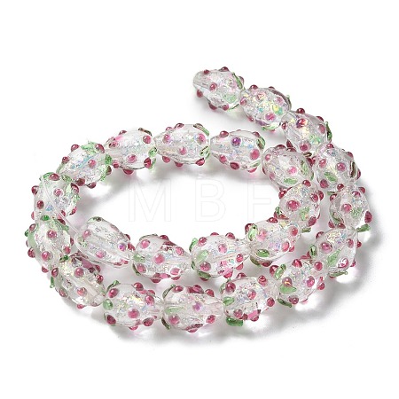 Handmade Foil Lampwork Bumpy Beads Strands FOIL-Z001-05C-1