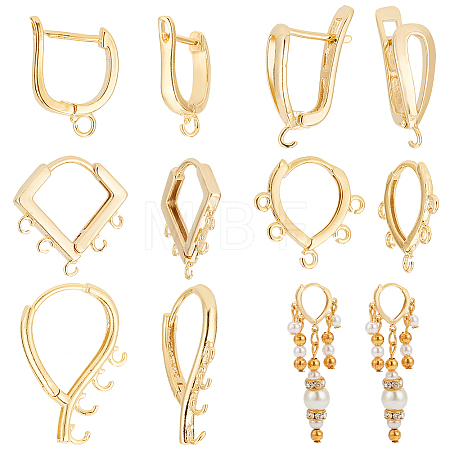 20Pcs 5 Styles Brass Hoop Earring Finding KK-HY0003-47-1