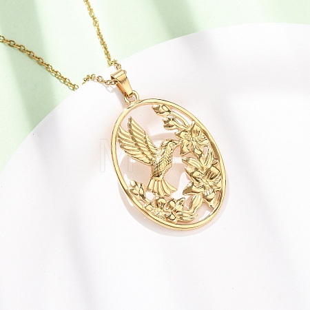 304 Stainless Steel Pendant Cable Chain Necklaces for Men Women NJEW-K308-03C-G-1