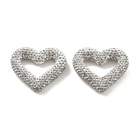 Heart Shape Polymer Clay Rhinestone Beads CLAY-NH0001-09A-14-1