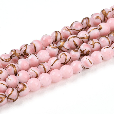 Baking Paint Glass Beads Strands DGLA-N010-4mm-01-1