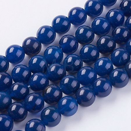 Natural Agate Beads Strands G-G583-8mm-12-1