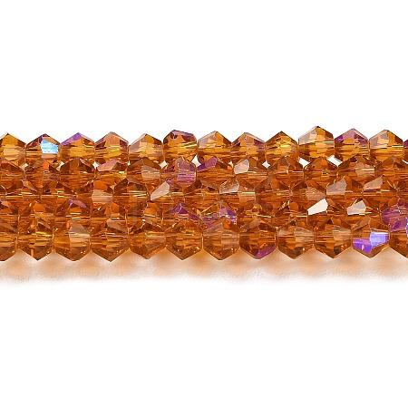 Transparent Electroplate Glass Beads Strands EGLA-A039-T4mm-L28-1