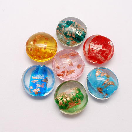 Handmade Gold Sand Lampwork Beads X-LAMP-S025-20mm-M-1