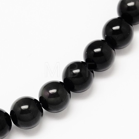 Grade AA Natural Obsidian Round Beads Strands X-G-L275-03-10mm-1