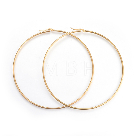 201 Stainless Steel Big Hoop Earrings EJEW-A052-20G-G-1
