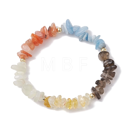 Gemini Guardian Gemstone Stretch Bracelets BJEW-JB11108-05-1
