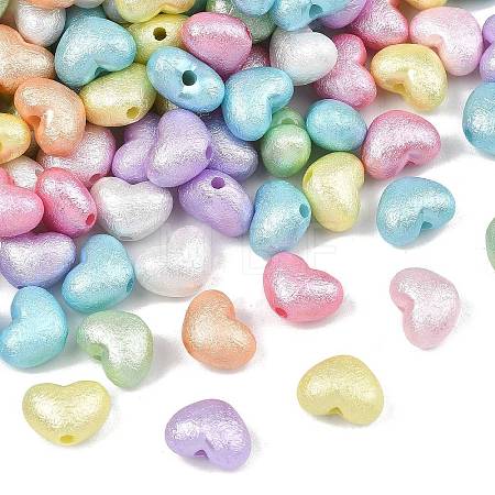 Textured Opaque ABS Imitation Pearl Beads X-MACR-K361-17-1