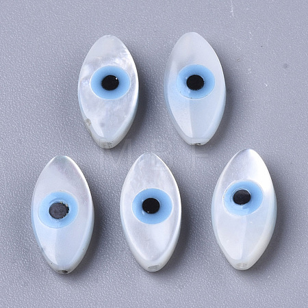 Natural White Shell Mother of Pearl Shell Beads SSHEL-N034-56A-01-1