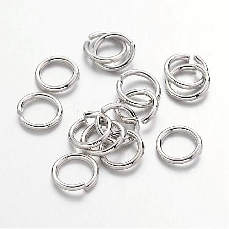 Platinum Plated Brass Round Open Jump Rings for Jewelry DIY X-JRC7mm-NF-1