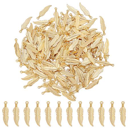 200Pcs Tibetan Style Alloy Pendants FEAT-UN0001-01G-1