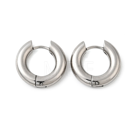 Tarnish Resistant 202 Stainless Steel Huggie Hoop Earrings EJEW-O087-08L-P-1