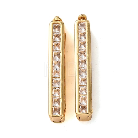 Brass Micro Pave Clear Cubic Zirconia Twister Clasps KK-K422-16G-1