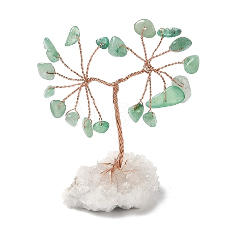 Natural Green Aventurine Chips Tree of Life Decorations DJEW-P022-01B-06-1