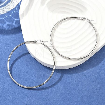 Tarnish Resistant 304 Stainless Steel Big Hoop Earrings X-EJEW-F105-04P-1