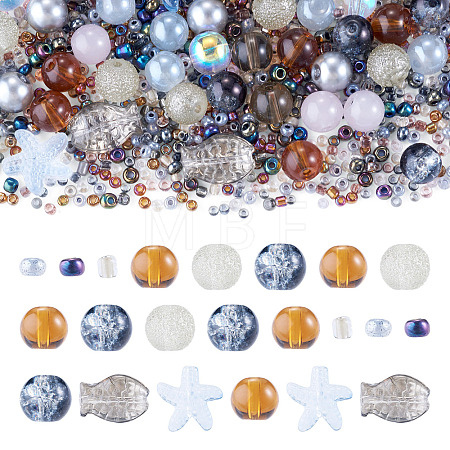 1Bag Mixed Styles Glass Beads GLAA-TADJ0001-10G-1