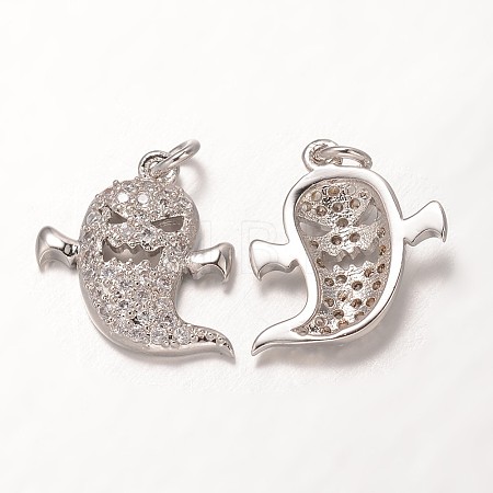 Halloween Brass Cubic Zirconia Pendants ZIRC-K026-02P-NR-1