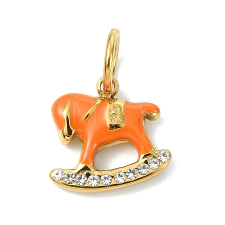 304 Stainless Steel Enamel Pendants STAS-A145-02G-1