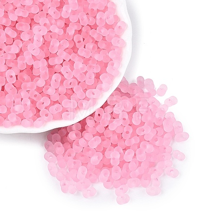 FGB Frosted Transparent Glass Seed Beads SEED-N013-06A-05-1