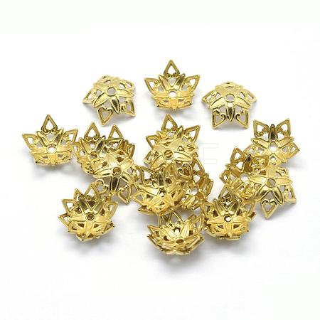 Brass Bead Caps KK-G319-01C-RS-1