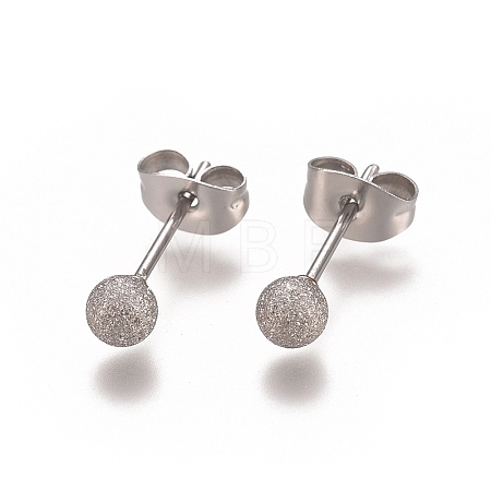 Tarnish Resistant 304 Stainless Steel Stud Earrings EJEW-L215-58B-P-1