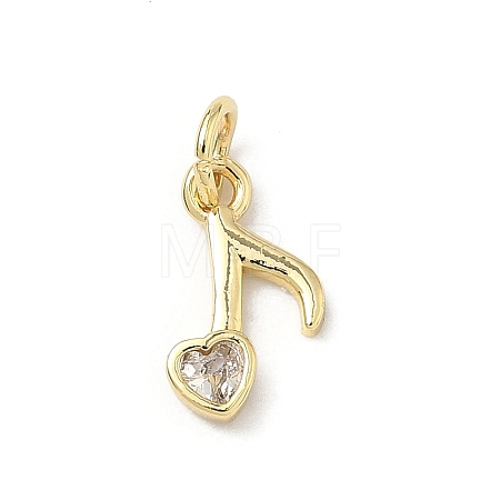 Brass Micro Pave Clear Cubic Zirconia Pendants KK-H255-24G-1