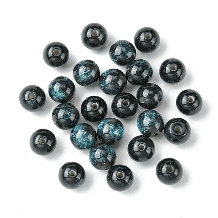 25Pcs Round Imitation Cat Eye Resin Beads RESI-FS0001-65G-1