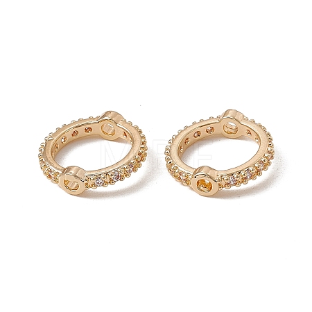 Brass Micro Pave Cubic Zirconia Bead Frames KK-A171-05G-03-1
