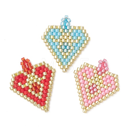 3Pcs 3 Colors MIYUKI Glass Seed Pendants PALLOY-MZ01333-1
