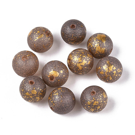 Baking Paint Glass Beads DGLA-N014-8mm-01D-1