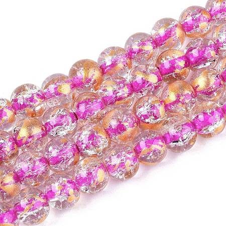 Crackle Transparent Glass Beads Strands X1-GLAA-N030-8mm-01I-1