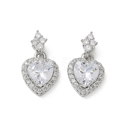 Valentine's Day Brass Micro Pave Clear Cubic Zirconia Charms KK-A299-05P-1