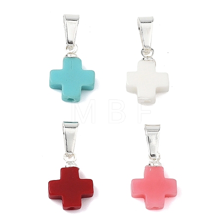 Synthetic Coral Pendants PALLOY-JF05679-1