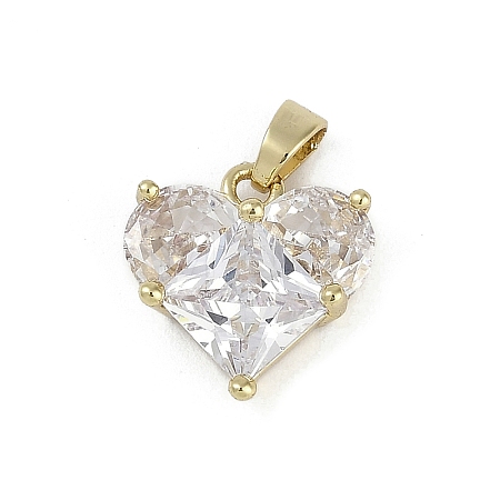 Rarl 18K Gold Plated Brass Micro Pave Cubic Zirconia Charms KK-Z078-31G-02-1