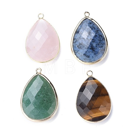 Faceted Natural Gemstone Pendants G-M356-A-LG-1