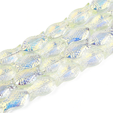 Transparency Electroplate Glass Beads Strands GLAA-T023-40A-07-1