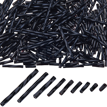 1800Pcs 9 Style Glass Twisted Bugle Beads SEED-CN0001-46-1