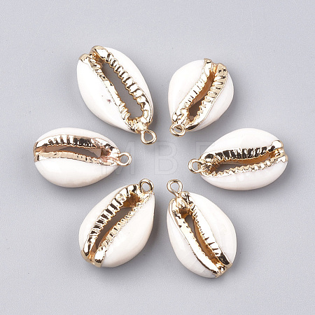 Electroplate Freshwater Shell Pendants SHEL-S274-19-1