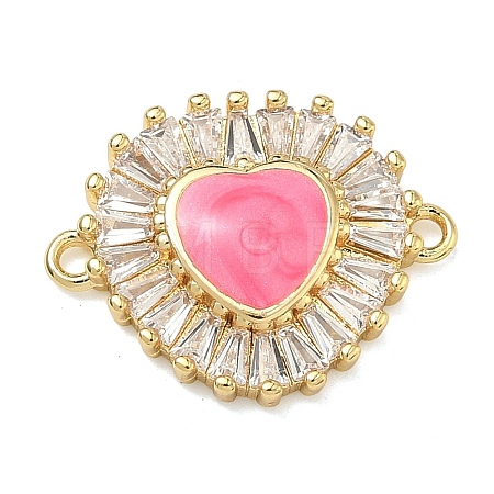 Brass Pave Clear Cubic Zirconia Connector Charms KK-A293-12G-01-1